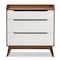 Baxton Studio Brighton Mid-Century White and Walnut Wood 3-Drawer Storage Chest 137-7494 - alternate 5